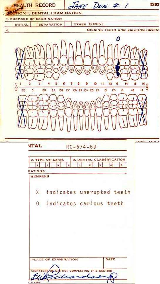 1969-5003 Victim 1 Dental Records