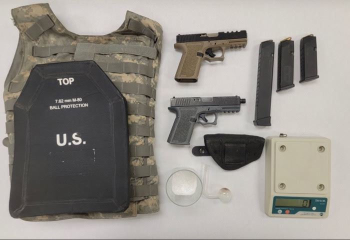 Bullet Proof Vest-Handguns-Drug Paraphernalia